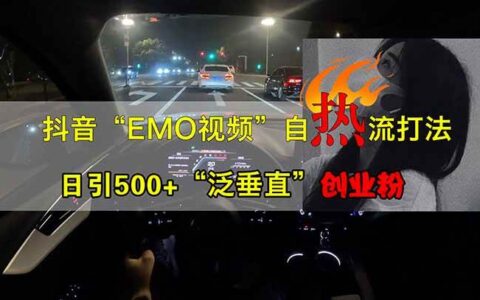 （14135期）抖音emo自热流创业粉打法，三天起千粉号，单视频十万播放量，多账号矩...