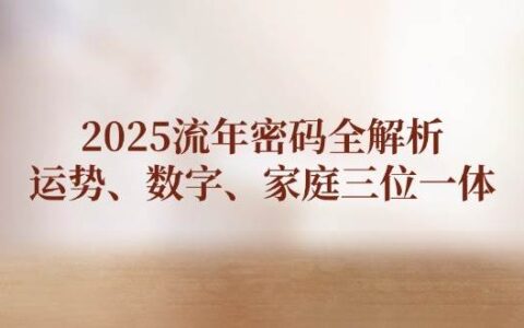 （14466期）2025流年密码全解析，运势、数字、家庭三位一体