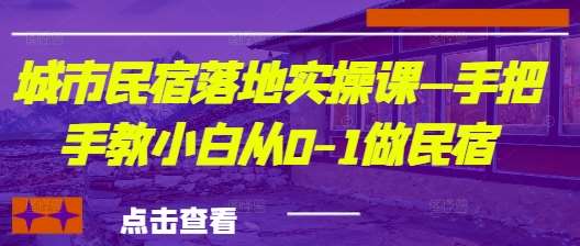 城市民宿落地实操课—手把手教小白从0-1做民宿 城市民宿落地实操课—手把手教小白从0-1做民宿