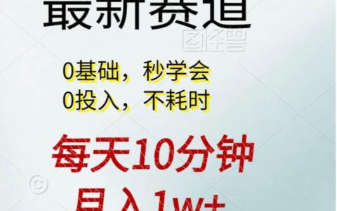 每天10分钟，月入1w  看完就会的无脑项目