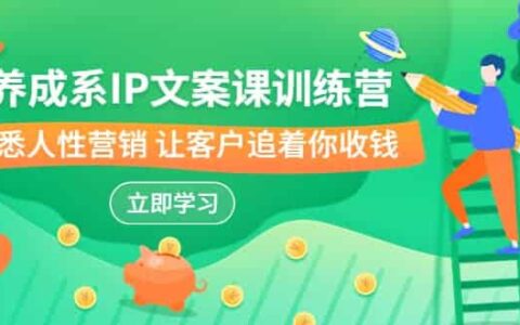 养成系-ip文案课训练营，文案心法的天花板 洞悉人性营销 让客户追着你收钱